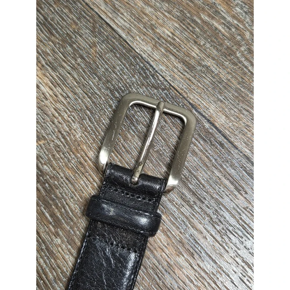 Mens Wearhouse Black Full Grain Italian Leather Belt 36 Made in Italy